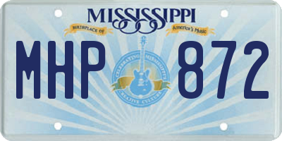MS license plate MHP872
