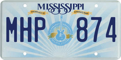 MS license plate MHP874