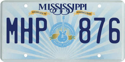 MS license plate MHP876
