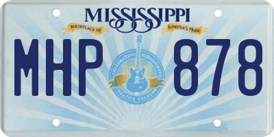 MS license plate MHP878