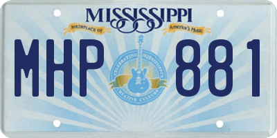 MS license plate MHP881