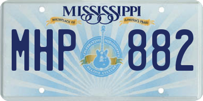 MS license plate MHP882