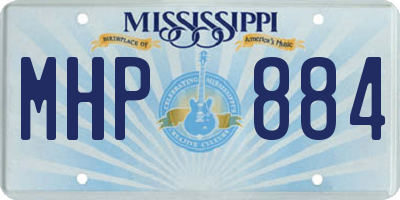 MS license plate MHP884