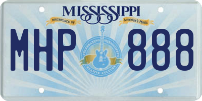 MS license plate MHP888
