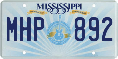 MS license plate MHP892