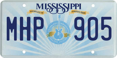 MS license plate MHP905