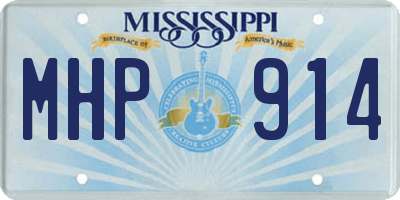 MS license plate MHP914
