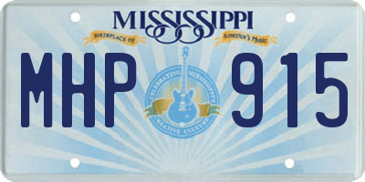 MS license plate MHP915