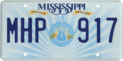 MS license plate MHP917