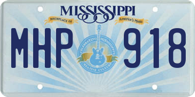 MS license plate MHP918