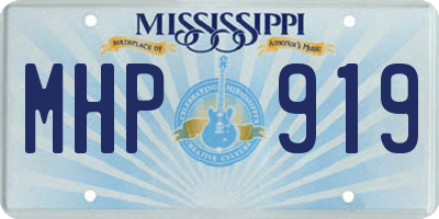 MS license plate MHP919