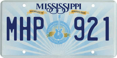 MS license plate MHP921