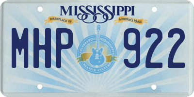 MS license plate MHP922