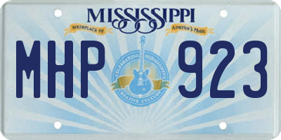 MS license plate MHP923