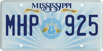 MS license plate MHP925