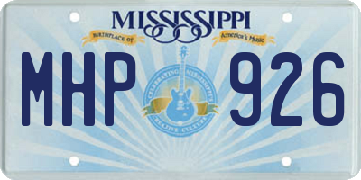 MS license plate MHP926