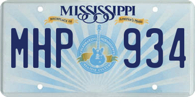 MS license plate MHP934