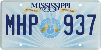 MS license plate MHP937
