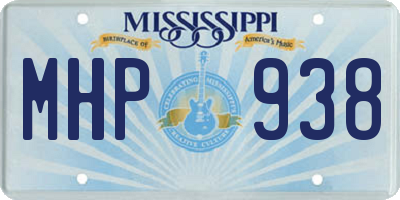 MS license plate MHP938