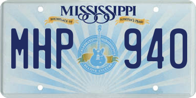 MS license plate MHP940