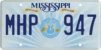 MS license plate MHP947
