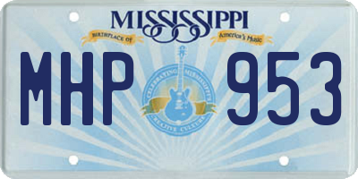 MS license plate MHP953