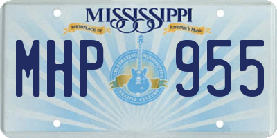 MS license plate MHP955