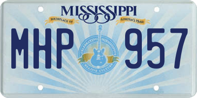 MS license plate MHP957