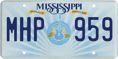 MS license plate MHP959