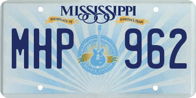 MS license plate MHP962