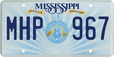 MS license plate MHP967