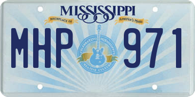 MS license plate MHP971