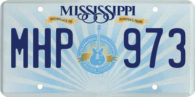MS license plate MHP973