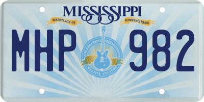 MS license plate MHP982