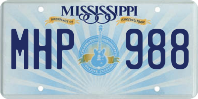 MS license plate MHP988