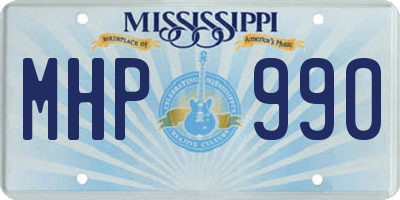 MS license plate MHP990