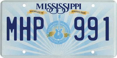 MS license plate MHP991