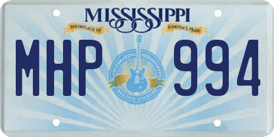 MS license plate MHP994