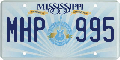 MS license plate MHP995
