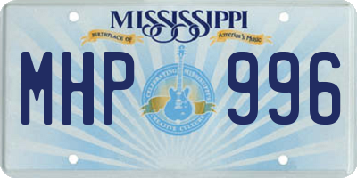 MS license plate MHP996