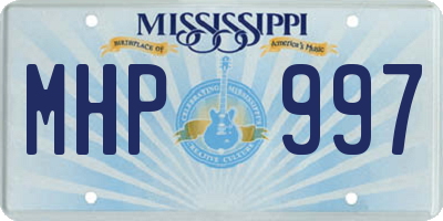 MS license plate MHP997