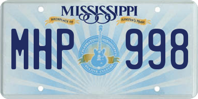MS license plate MHP998