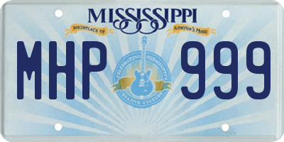 MS license plate MHP999
