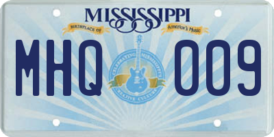MS license plate MHQ009