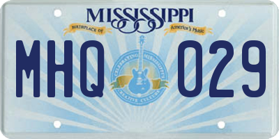 MS license plate MHQ029