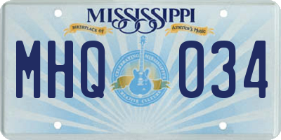 MS license plate MHQ034
