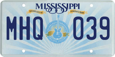 MS license plate MHQ039