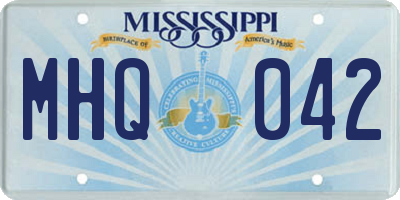 MS license plate MHQ042