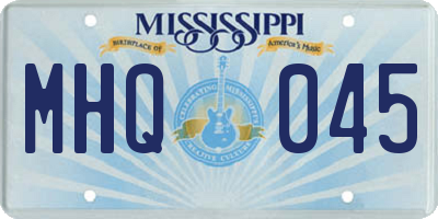 MS license plate MHQ045