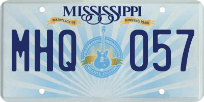 MS license plate MHQ057